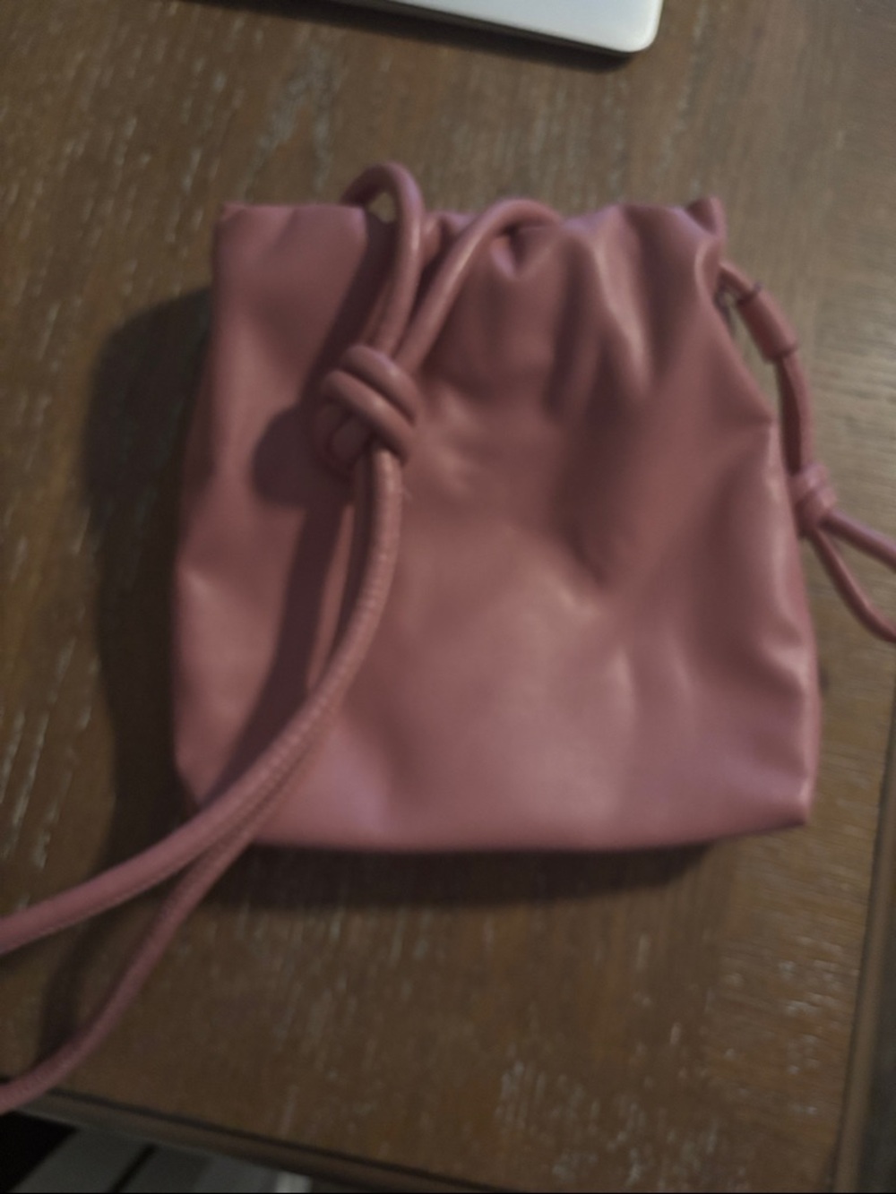 a new day Mauve Pink Drawstring Mini Bucket Bag
